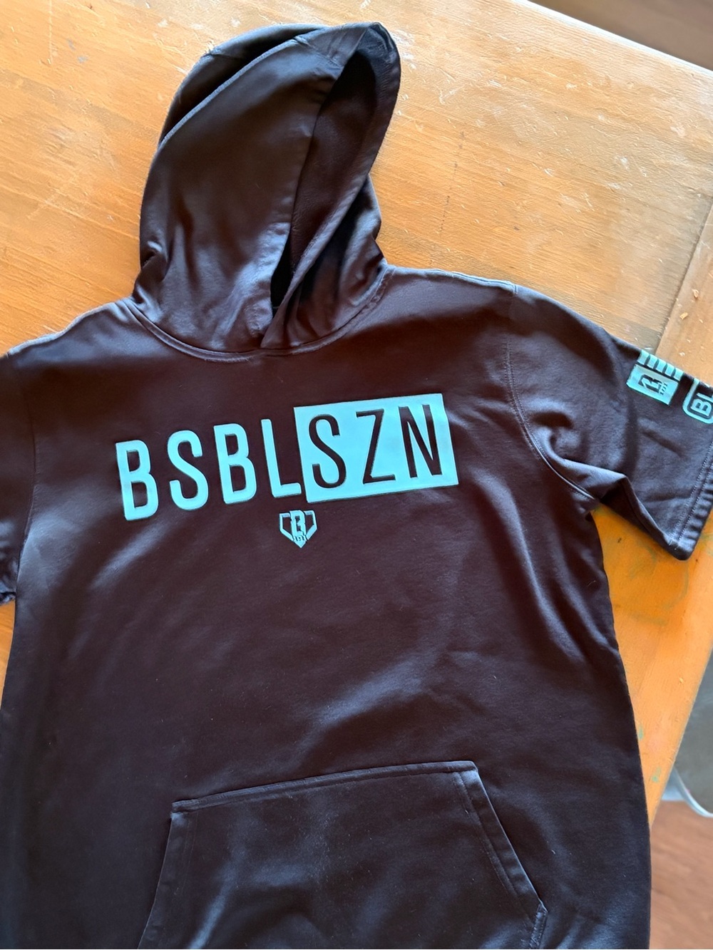 SBL SZN Black Kids Hoodie with Teal Logo